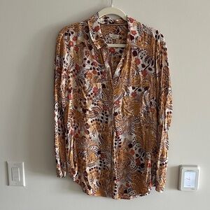 Pilcro Autumn Leaf Pattern Blouse